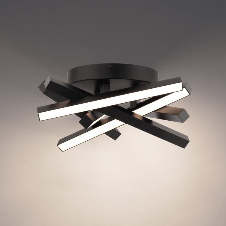 Black Aluminum LED Indoor/Outdoor Flush Mount Ceiling Light