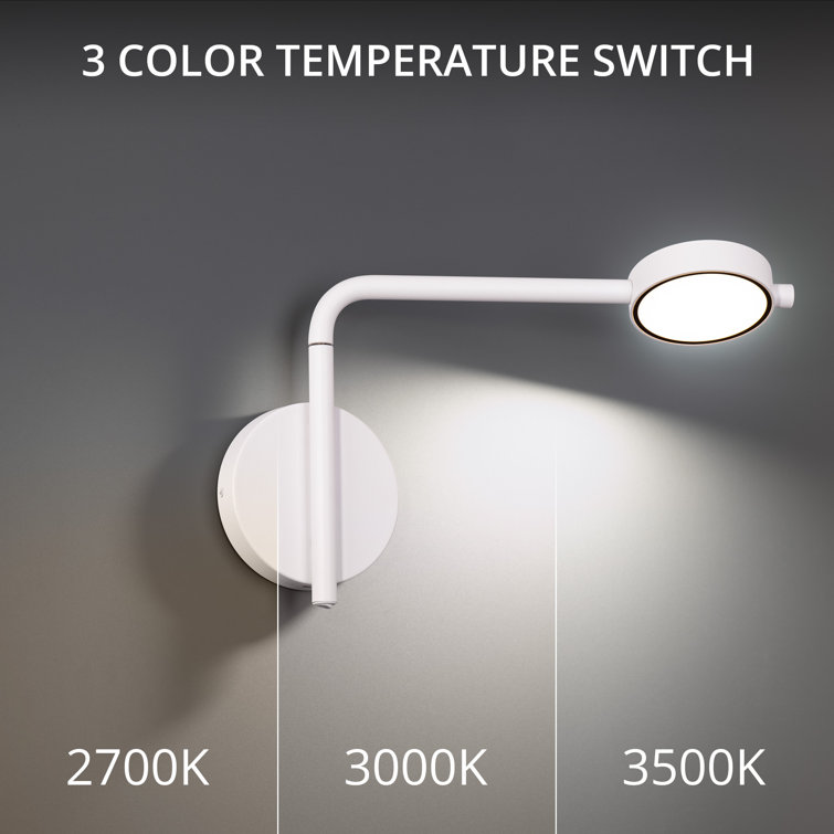 White LED Swing Arm Sconce with Dimmable Feature