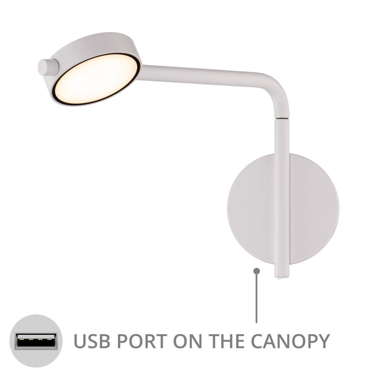 White LED Swing Arm Sconce with Dimmable Feature