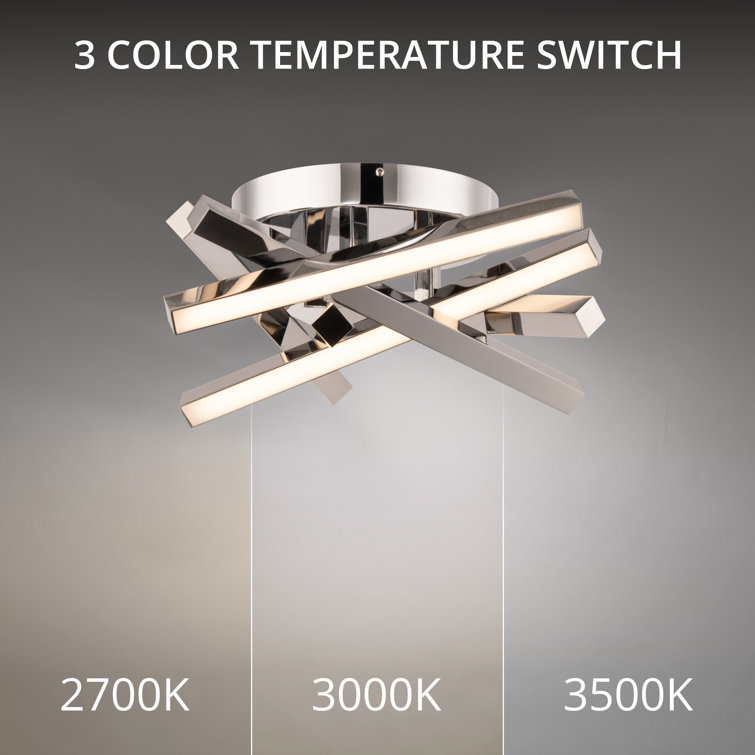 15-Inch Chrome Aluminum LED Ceiling Mount Light