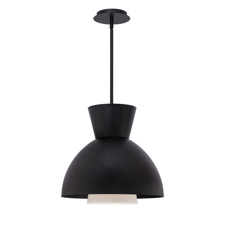 Black Aluminum LED Indoor/Outdoor Bowl Pendant Light