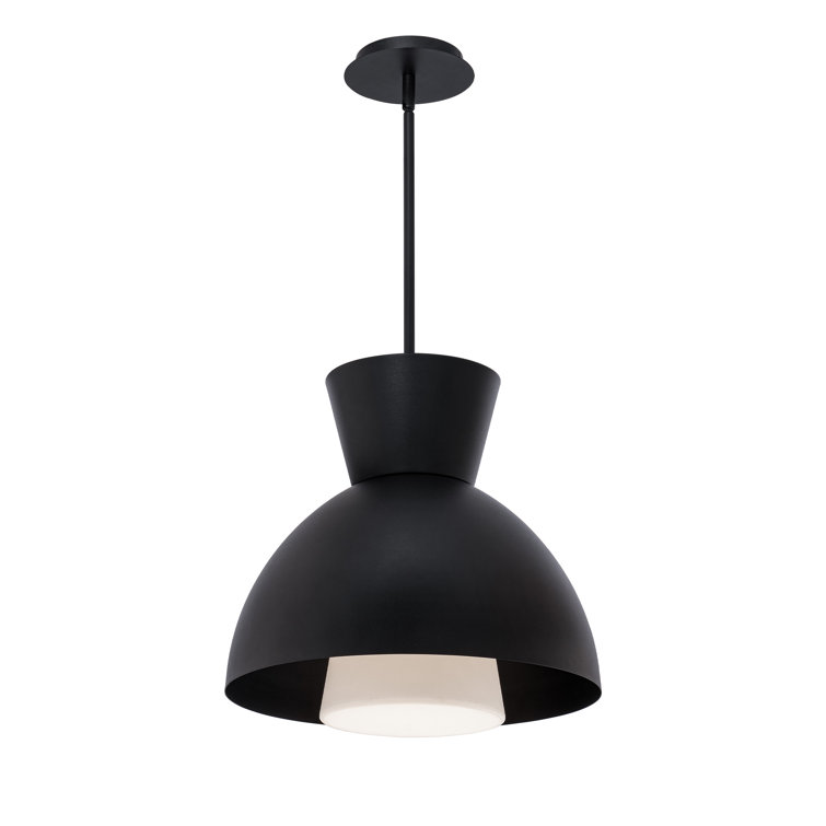 Black Aluminum LED Indoor/Outdoor Bowl Pendant Light