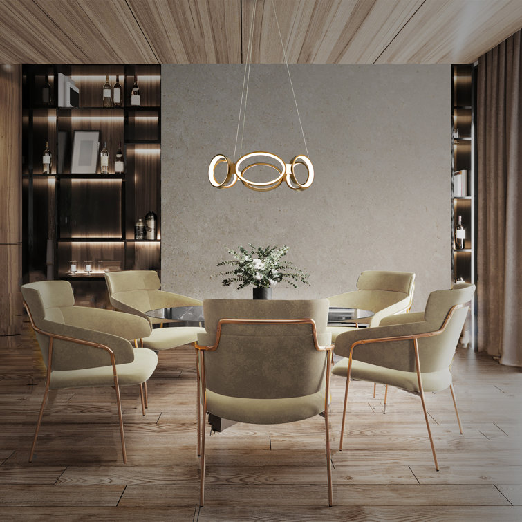 Aged Brass 24" LED Geometric Pendant with Silicone Diffuser