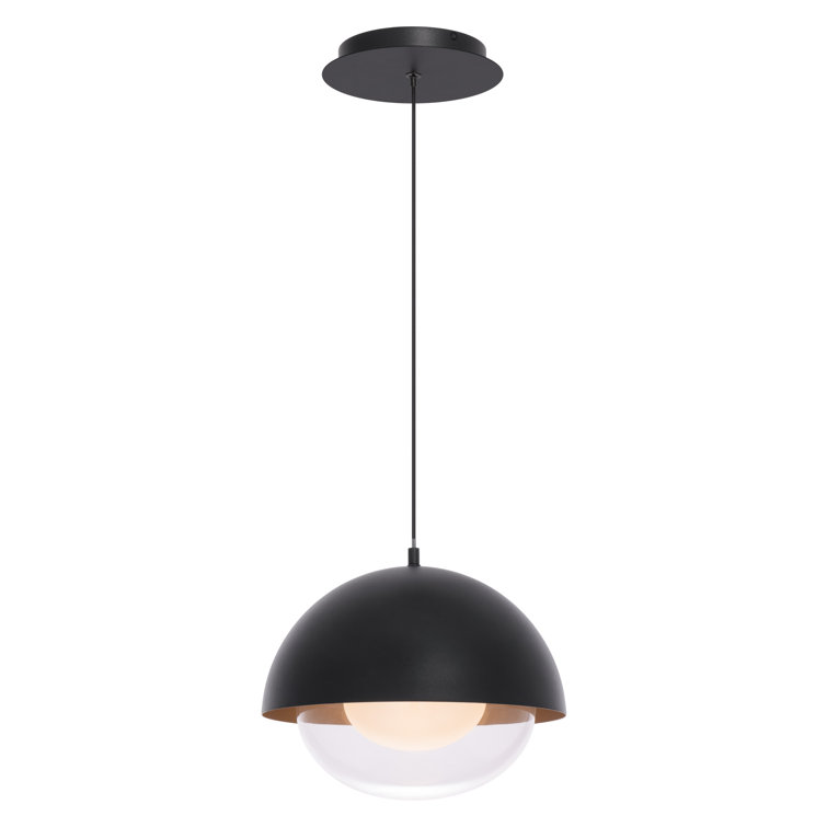 Mini Black Gold Glass Bowl LED Pendant for Indoor/Outdoor