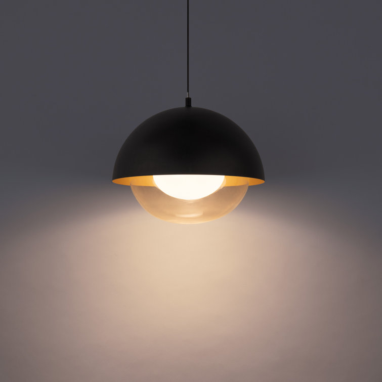 Mini Black Gold Glass Bowl LED Pendant for Indoor/Outdoor