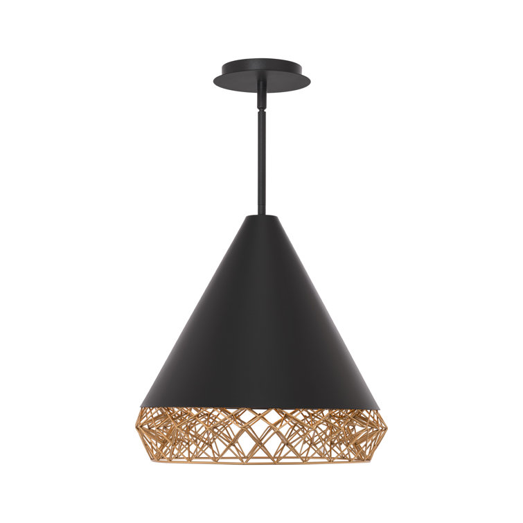 Lacey Black and Gold LED Geometric Pendant