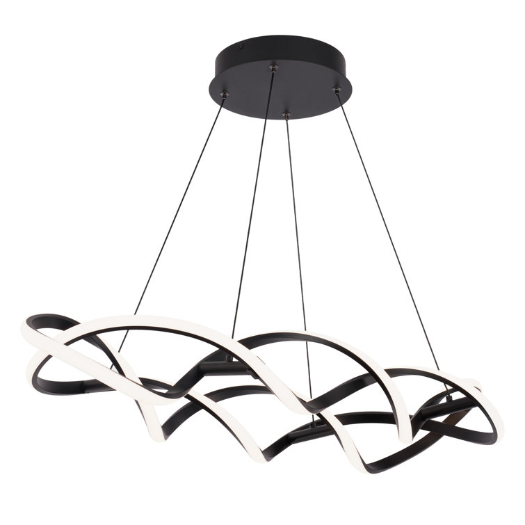 Interlace Black Aluminum LED Pendant with Silicone Shade
