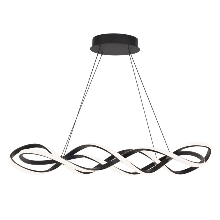 Interlace Black Aluminum LED Pendant with Silicone Shade