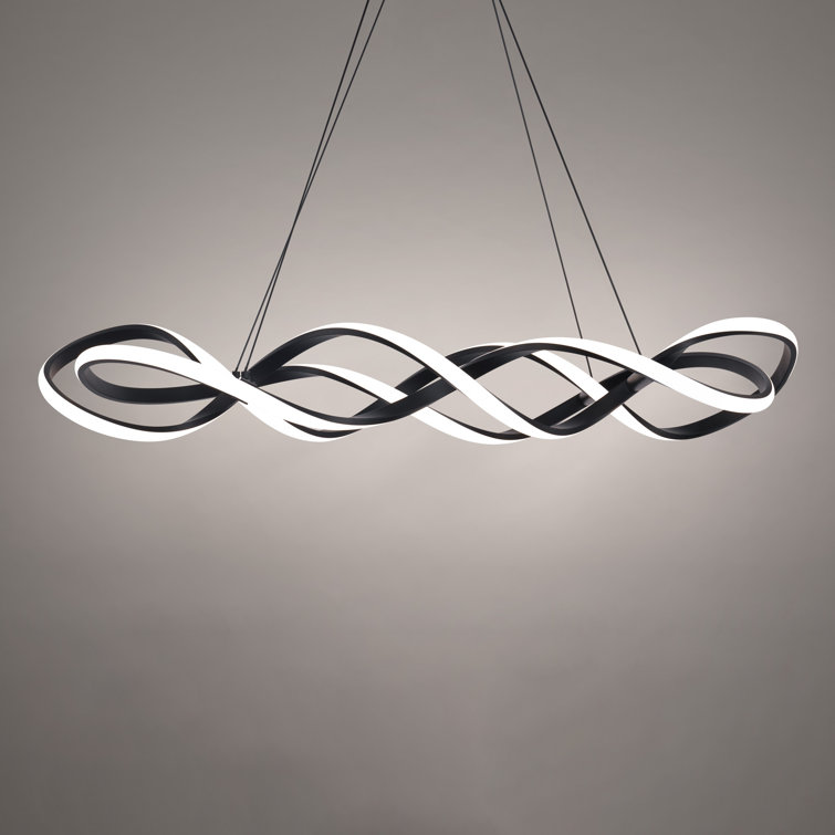 Interlace Black Aluminum LED Pendant with Silicone Shade