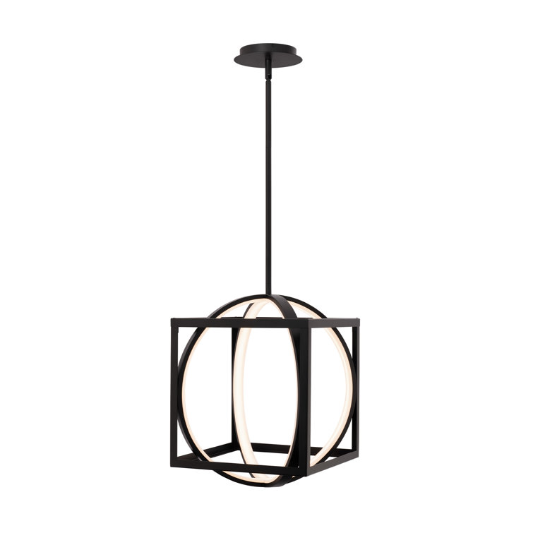 Orion Cube 17" Black Aluminum LED Pendant Light