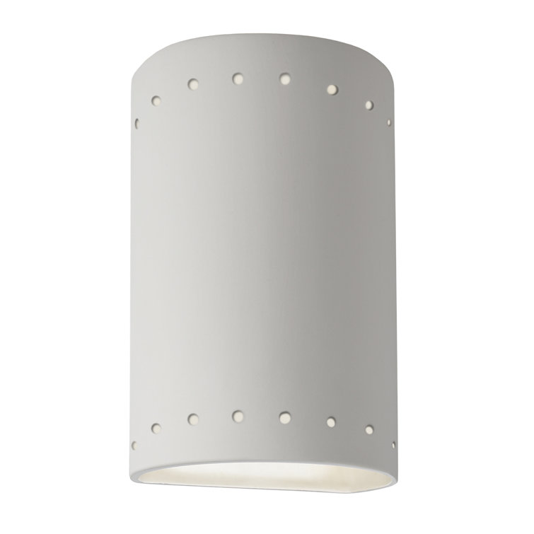 White Ceramic Cylinder Dimmable Wall Sconce