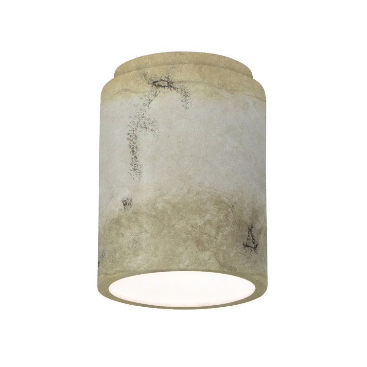 Greco Travertine Crystal LED Indoor/Outdoor Flush Mount Light