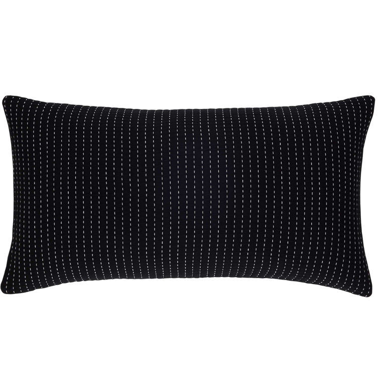 King-Sized Gray Pick Stitch Cotton Pillow Sham