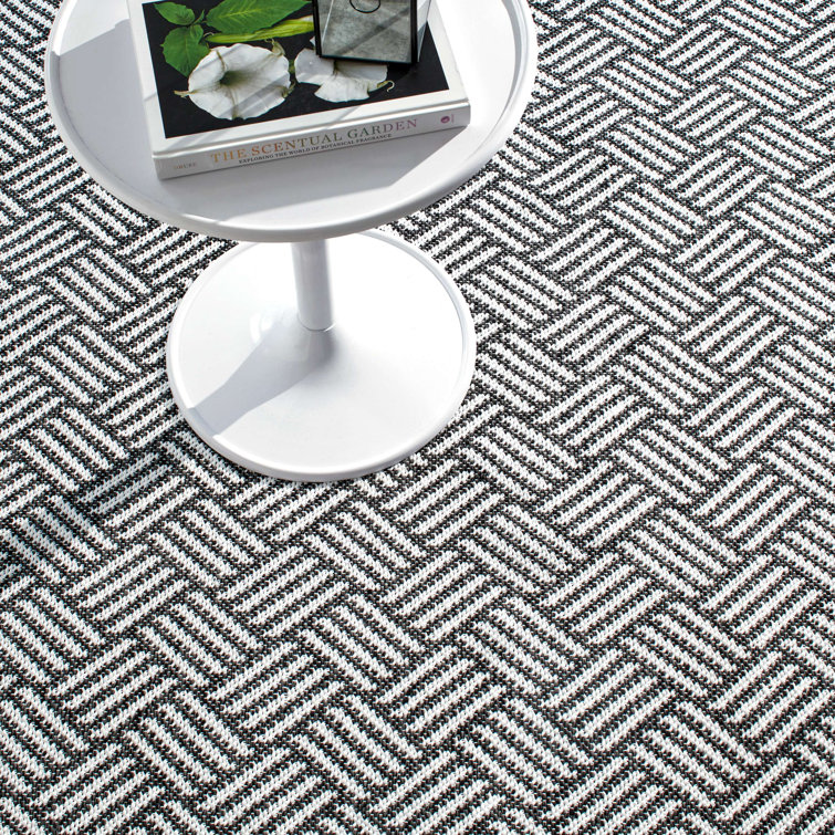 Dash & Albert Crisscross 9'x12' Black Stripe Synthetic Area Rug