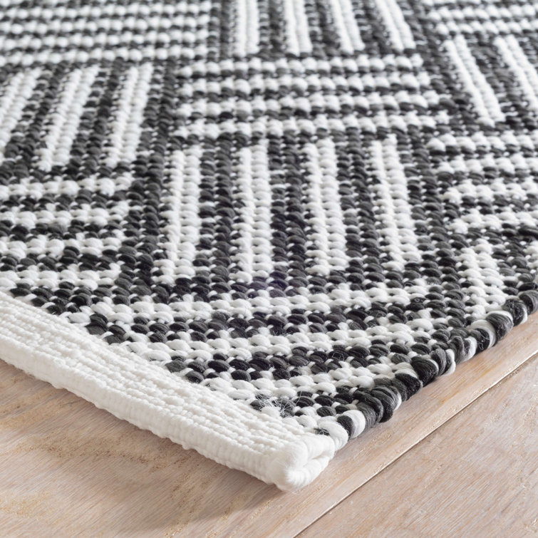 Dash & Albert Crisscross 9'x12' Black Stripe Synthetic Area Rug