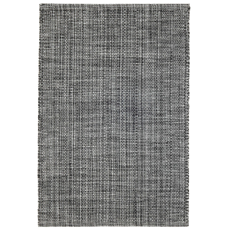 Reversible Handwoven Black Synthetic 9' x 12' Flatweave Rug