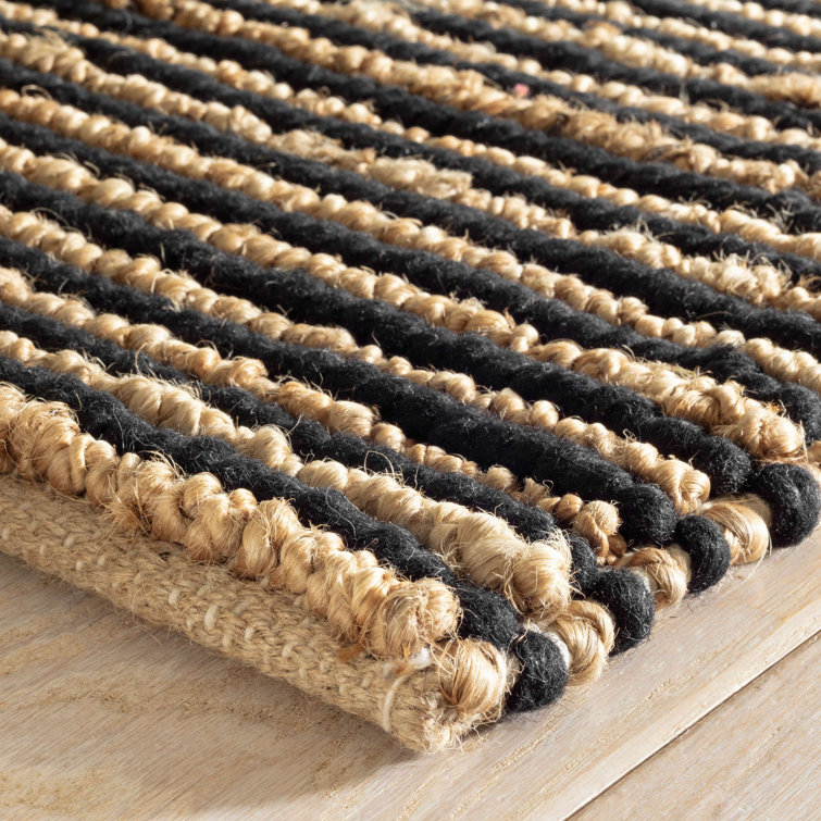 Dash & Albert Twiggy Black Wool & Jute 8'x10' Handwoven Rug