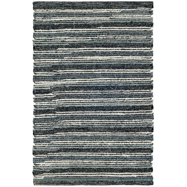Francisco Black Stripe Handwoven Cotton & Chenille 8' x 10' Rug