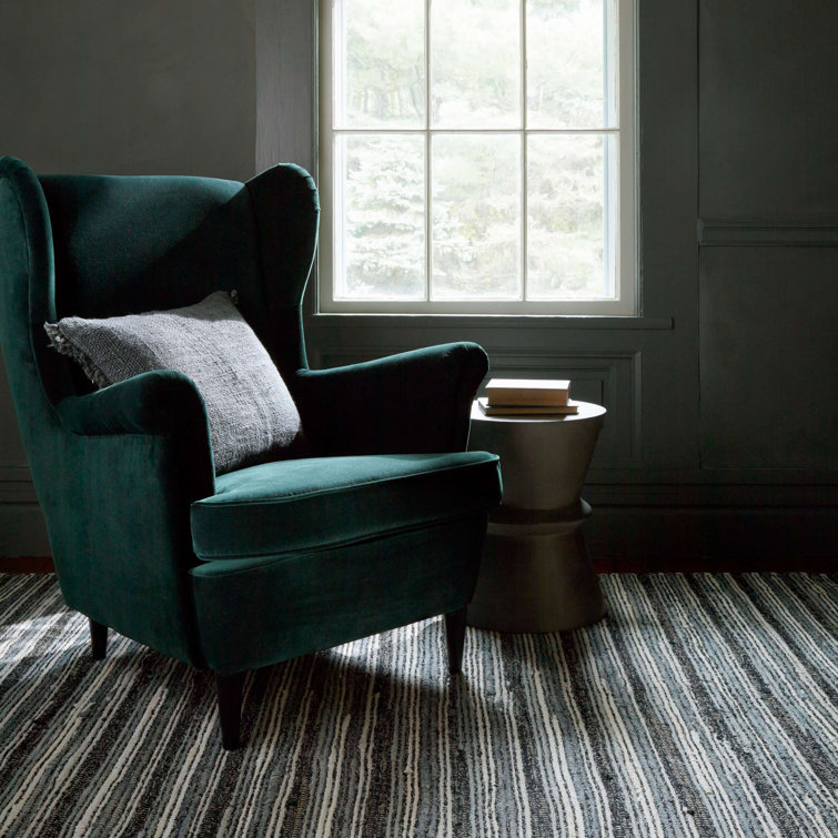 Francisco Black and White Handwoven Cotton Chenille Rug