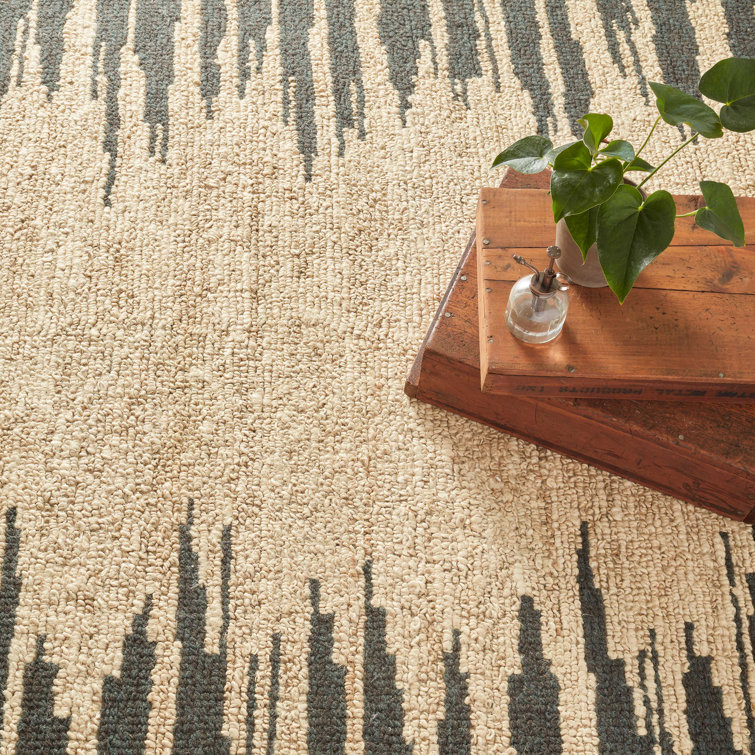 Moss Metal Handwoven Jute and Wool Rectangular Rug