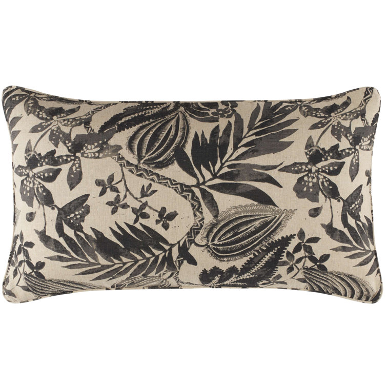King Black and Ivory Botanical Linen Sham