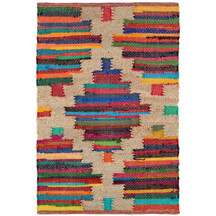 Mod Chindi Geometric Handwoven Cotton Blend Area Rug, 3' x 5'