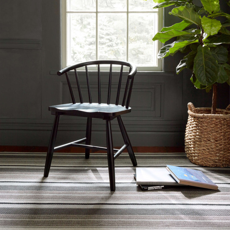 Handmade Black and Gray Cotton Striped 9' x 12' Rug