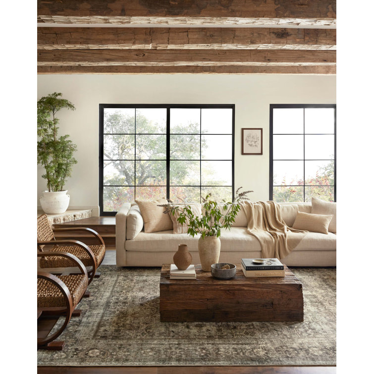 Sinclair Pebble and Taupe Synthetic Washable Runner Rug 2' x 5'