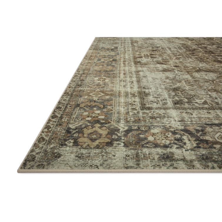 Sinclair Pebble and Taupe Synthetic Washable Runner Rug 2' x 5'