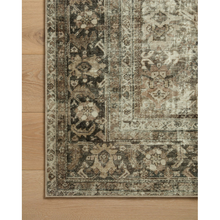 Sinclair Pebble and Taupe Synthetic Washable Runner Rug 2' x 5'