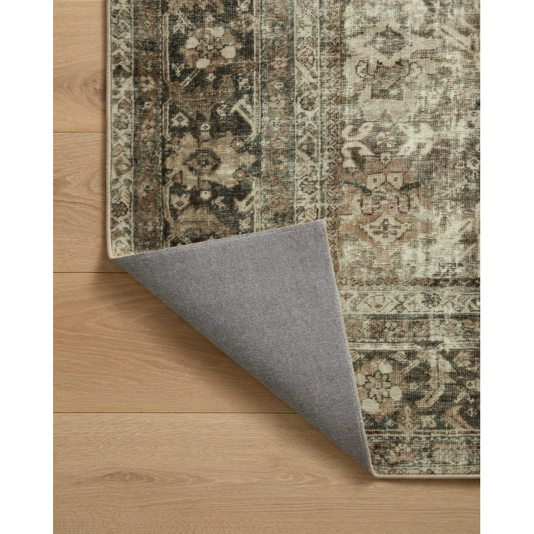 Sinclair Pebble and Taupe Synthetic Washable Runner Rug 2' x 5'