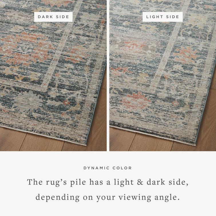 Millie Blue and Multicolor Vintage Rectangular Area Rug