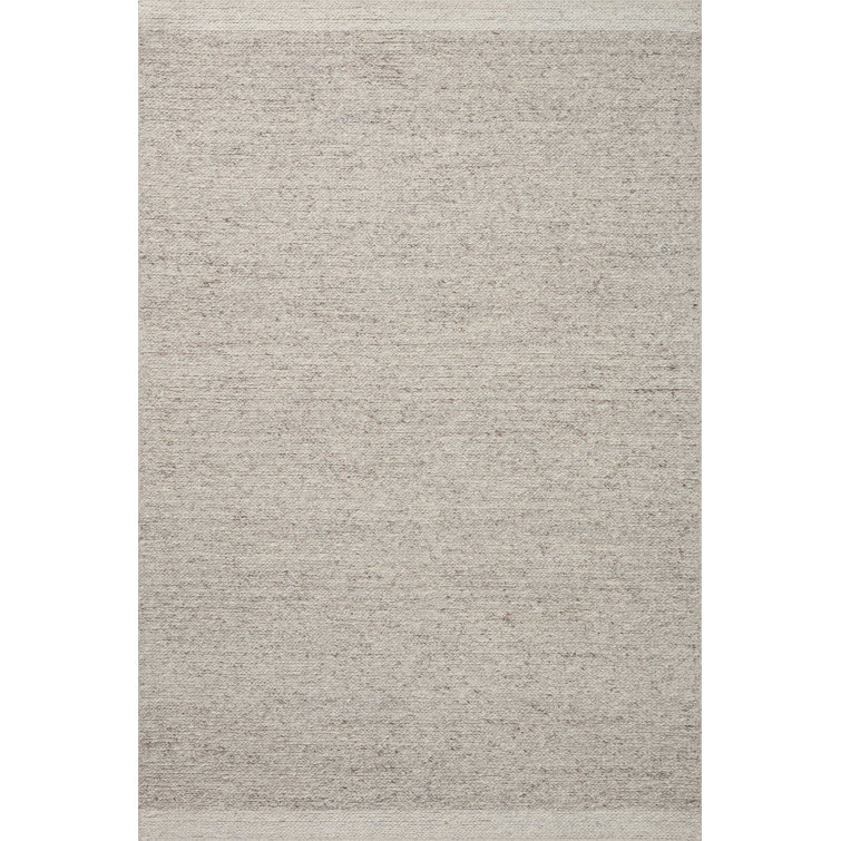 Ivory and Gray Tufted Wool Rectangular Area Rug