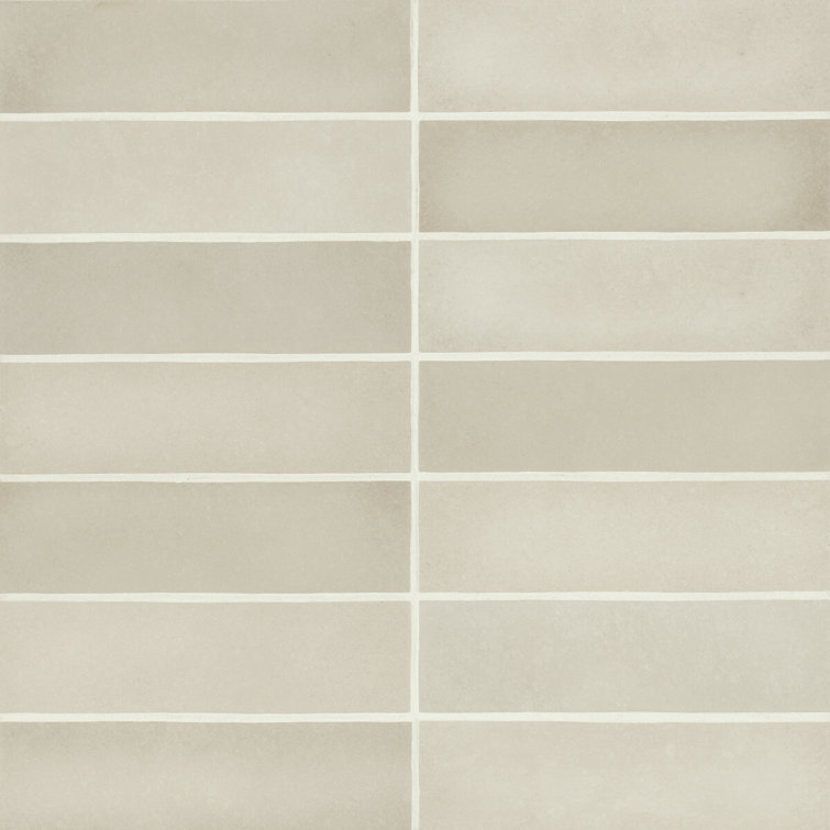 Makoto 2.5" x 10" Matte Gray Ceramic Wall Tile