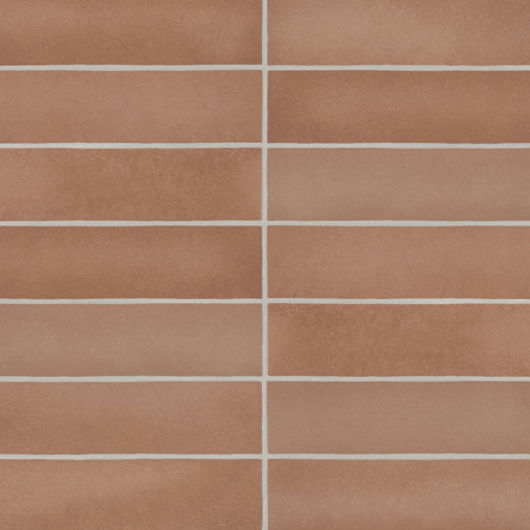 Makoto 2.5" x 10" Umi Terracotta Ceramic Wall Tile