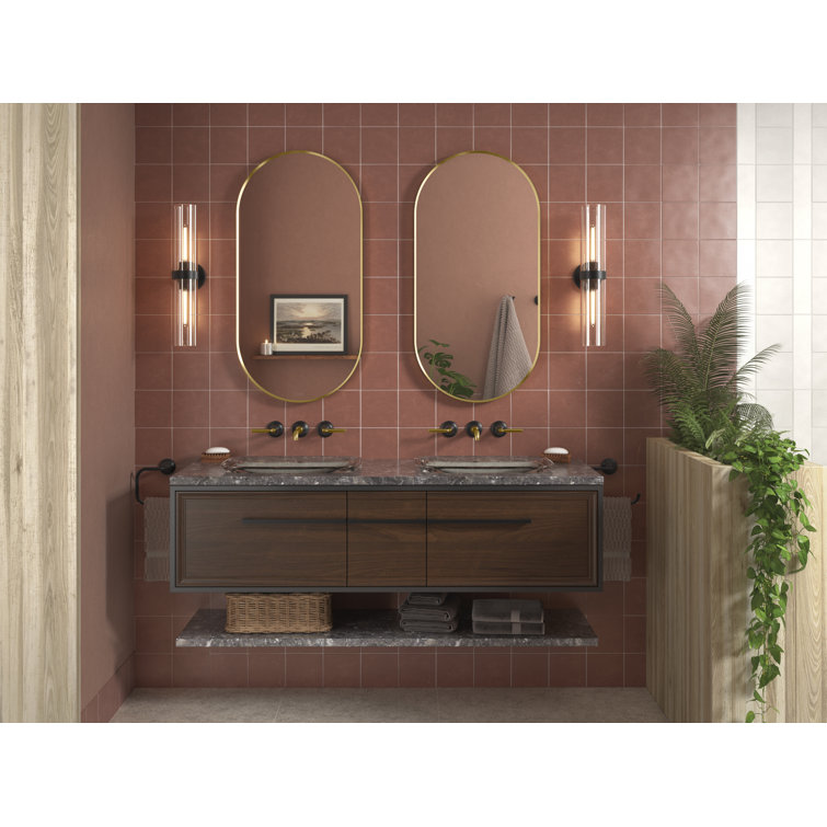 Matte Black Glass 22" Fluorescent Vanity Light Fixture