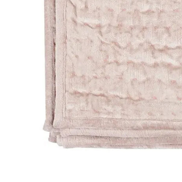 Bliss Pink Velvet King Quilt Set with Cotton Sateen Back