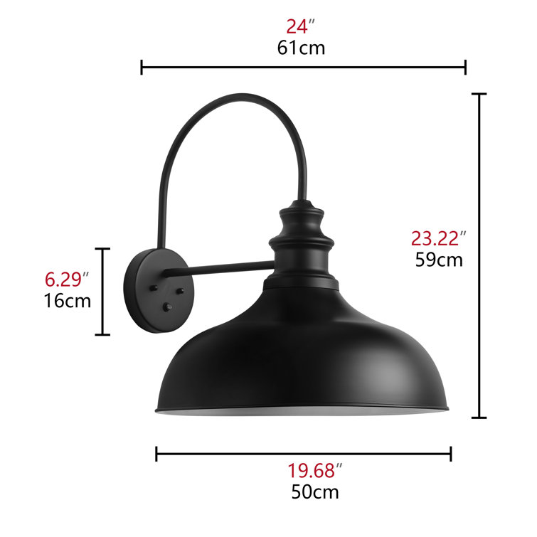 Black Industrial Dimmable Outdoor Wall Light with Dusk-to-Dawn Sensor