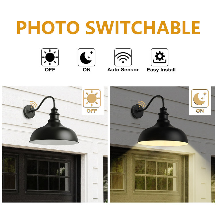 Black Iron 20.47'' Dimmable Outdoor Wall Light