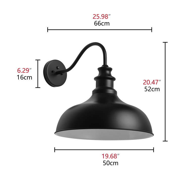 Black Iron 20.47'' Dimmable Outdoor Wall Light
