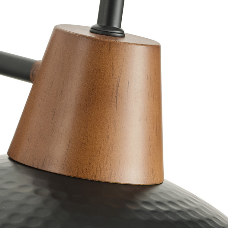 Black Iron Gooseneck Barn Wall Sconce with Wood Accent