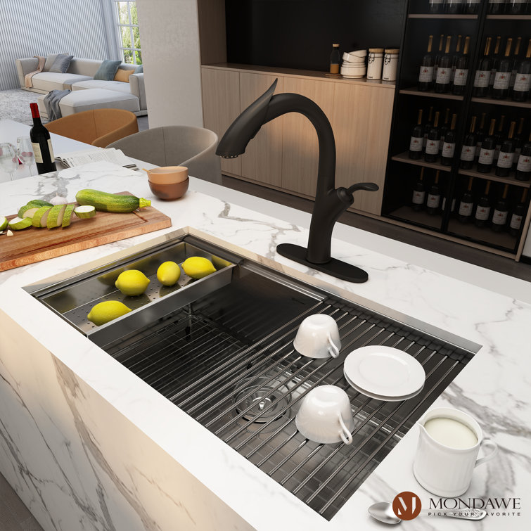 32" Brushed Stainless Steel Single Bowl Undermount Kitchen Sink