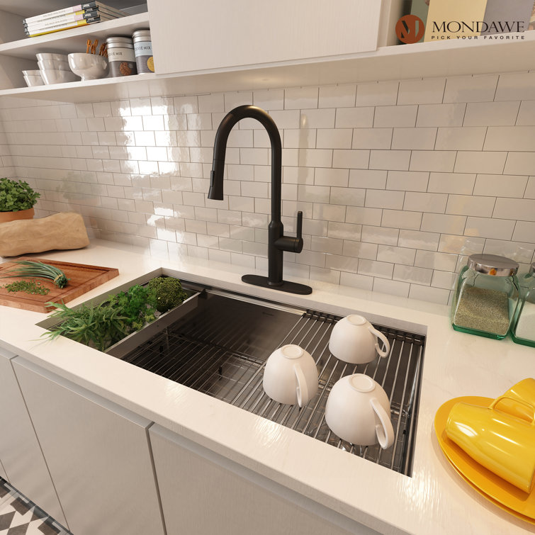 36'' Stainless Steel Single Bowl Undermount Kitchen Sink with Accessories