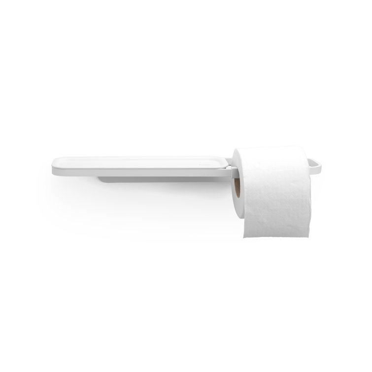 Mineral Gray Wall Mounted Toilet Roll Holder with Shelf