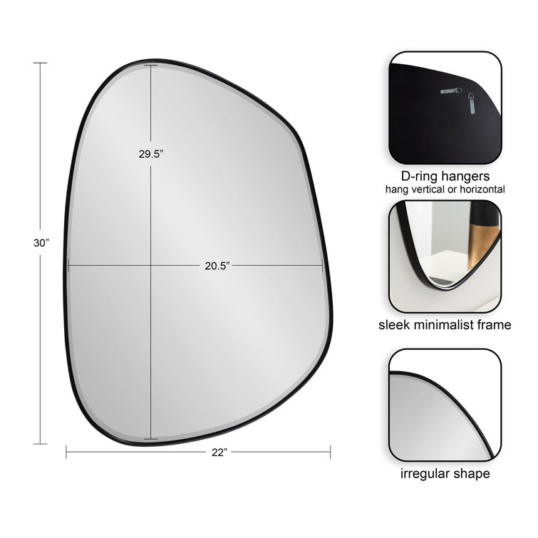 Asymmetrical Black MDF Framed Vanity Mirror