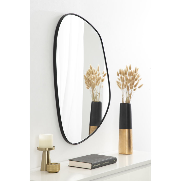 Asymmetrical Black MDF Framed Vanity Mirror
