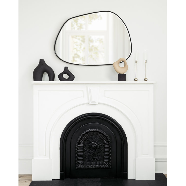 Asymmetrical Black MDF Framed Vanity Mirror