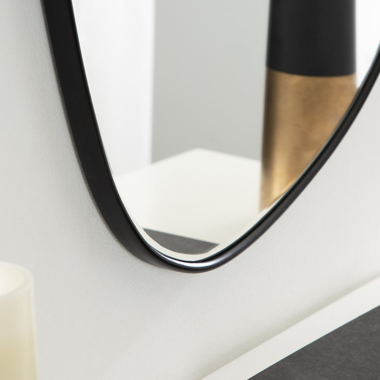 Asymmetrical Black MDF Framed Vanity Mirror