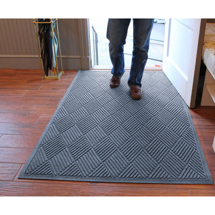 Bluestone Rubber Rectangle Outdoor Doormat with Diamond Pattern