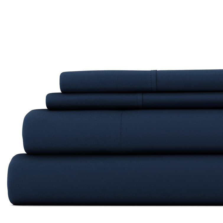 Navy Twin XL Deep Pocket Microfiber Sheet Set